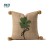 Flower knot PP grass embroidered four corner wool ball pillow cover - green