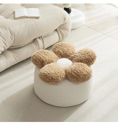 Modern Minimalist Flower Pouf | Luxury Summer Floor Cushion | Balcony & Living Room Ottoman